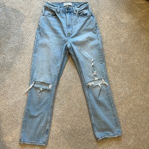 Abercrombie high waisted ankle straight jean